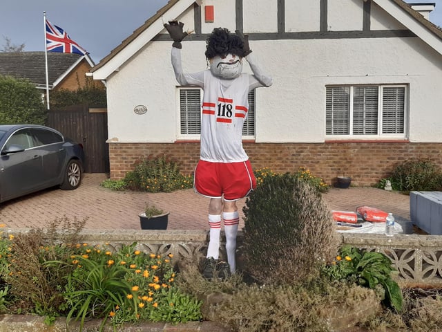 Some of the super scarecrows created for the Ferring Scarecrow Festival 2022, raising money for 1st Ferring Scouting Group. Some have pumpkins displaying a letter, five in North Ferring and nine in South Ferring. Unscramble them to enter the prize draw. Trail maps available at Brown's Natural Pet store.