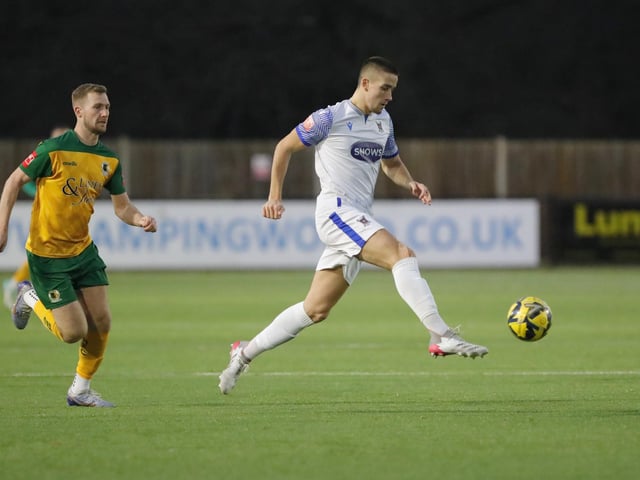 FA Trophy action between Horsham and AFC Totton