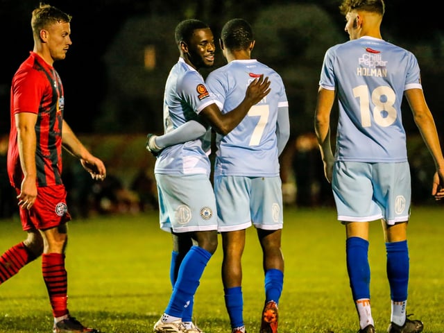 Action from Eastbourne Borough's 2-1 win at Wick in the Sussex Senior Cup