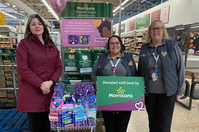 To mark International Women's Day, Morrisons in Littlehampton made a donation to the On Point community project