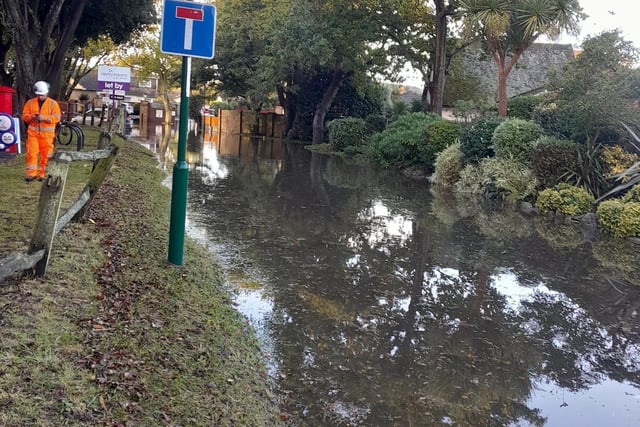 Flooding in Bognor Regis this morning (October 20).
