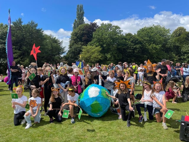 Natural World themed children's parade. Southwater Junior School