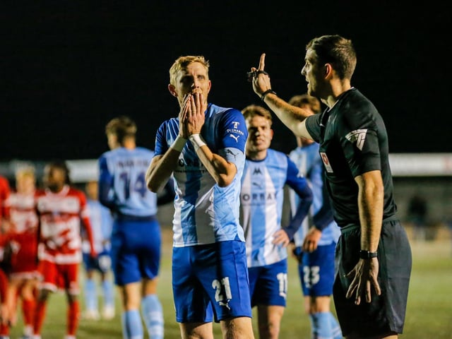 Action from Eastbourne Borough's home defeat by Torquay United in National League South
