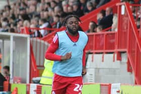 Crawley Town have confirmed that forward Aramide Oteh has left the club upon the expiration of his contract. Picture by Cory Pickford