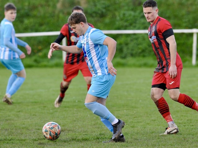 Action from Worthing United's 2-2 draw with Wick in the SCFL Division 1