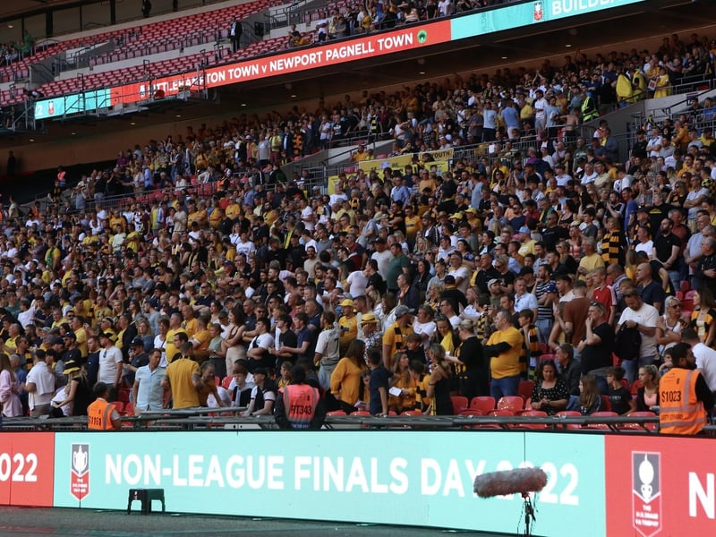 Littlehampton Town fans and players at Wembley for the FA Vase final