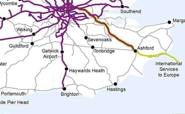 Map from Network Rail shows which stations will be served in Sussex during strikes