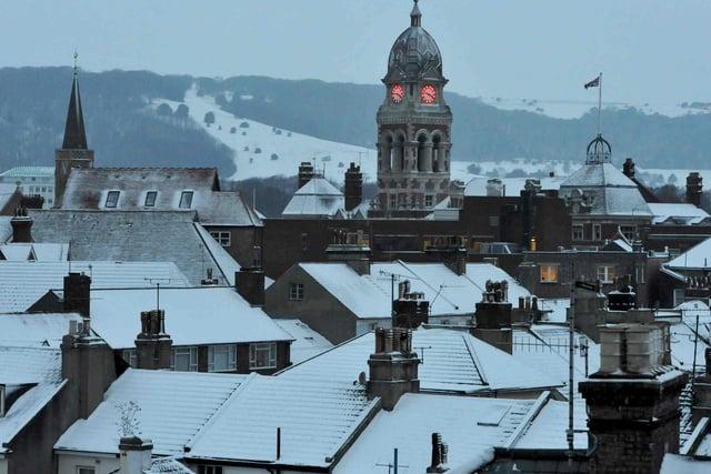 A view across the rooftops in December, 2010.