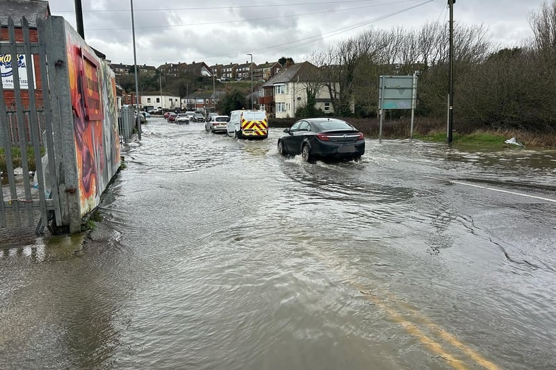 The flooding in Bexhill Road. Picture by W.Ave Arts Bexhill