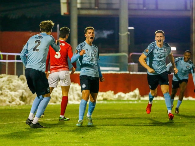 Action from Eastbourne Borough's superb 2-0 National League South win away to leaders Ebbsfleet