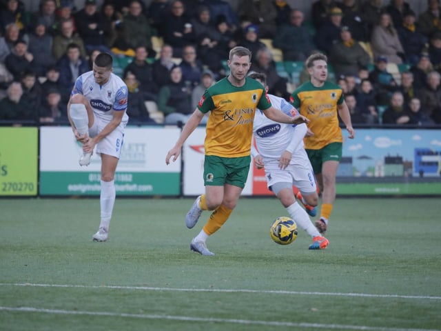FA Trophy action between Horsham and AFC Totton