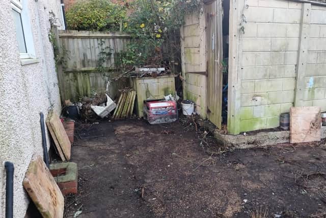 It took council contractors two-and-a-half days to remove the rubbish that had been on view to neighbours and people using the nearby footpath.