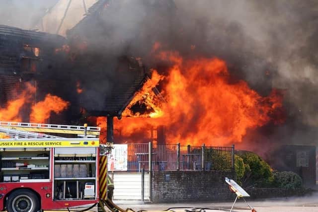 The fire service has issued an update on the devastating fire at the Harvester in Littlehampton yesterday (August 10). Photo: Eddie Mitchell