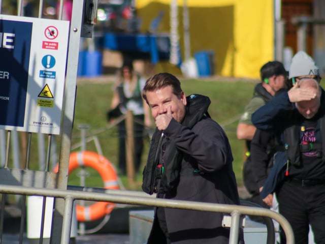 James Corden spotted at Sovereign Harbour