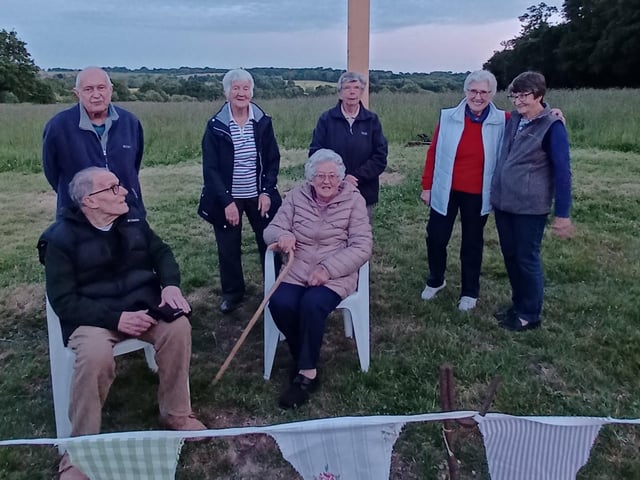 Villagers watched the lighting of the Jubilee beacon in Staplefield on Thursday, June 2