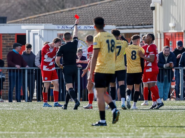 Action from Eastbourne Borough's 5-1 home loss to Maidstone in the National League South