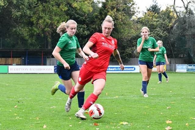 Worthing Women on their way to victory at The Beveree in the FA Cup | Picture: Onerebelsview
