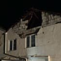 Pictures show the roof has sustained significant damage but, thankfully, no fire was found.