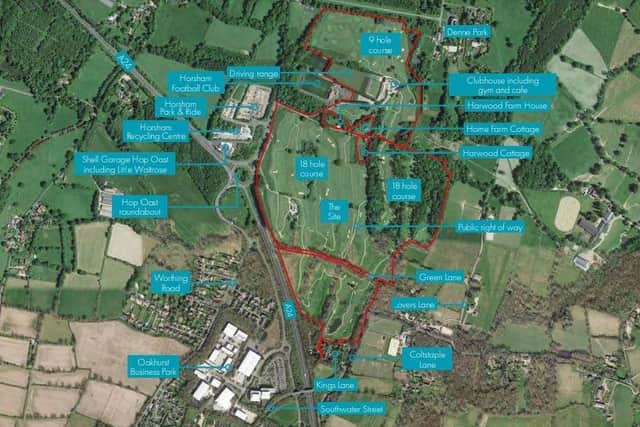 The Horsham golf course site where a new 800-home 'village' could be built