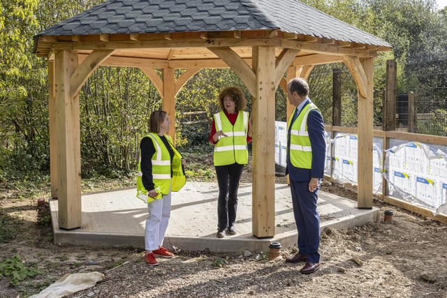 Visiting Project Terrapin education facility – The Lord-Lieutenant of East Sussex with Gemma Price (Head of Education) and Stephanie Smith (Raystede CEO)