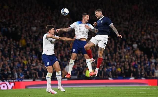 Brighton skipper Lewis Dunk played alongside Harry Maguire for England at Hampden park last night