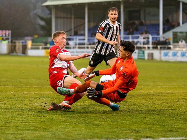 Action from Eastbourne Borough's visit to Bath City in National League South