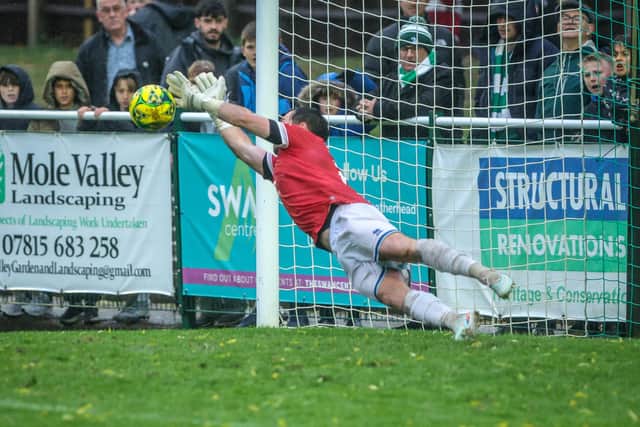 Lewis Carey makes one of his four shootout saves | Nick Redman