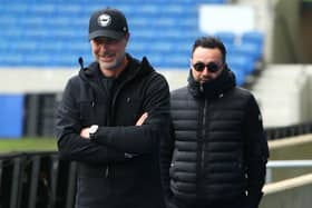 Andrea Maldera said Roberto De Zerbi was in regular contact with him during Brighton’s 2-1 defeat at Tottenham Hotspur. (Photo by Charlie Crowhurst/Getty Images)