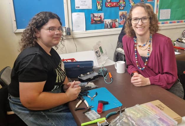 Mid Sussex MP Alison Bennett with volunteer repairer Marta at Lindfield Repair Café