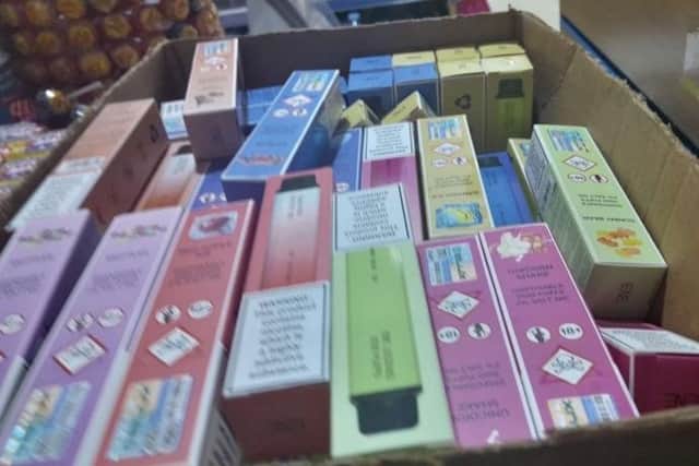Over-size vapes found at Choice of Horsham. Image: West Sussex Trading Standards