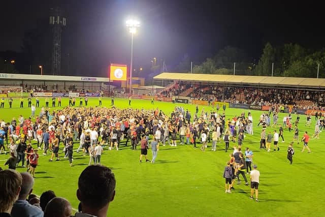 Scenes at the end of Crawley Town v Fulham