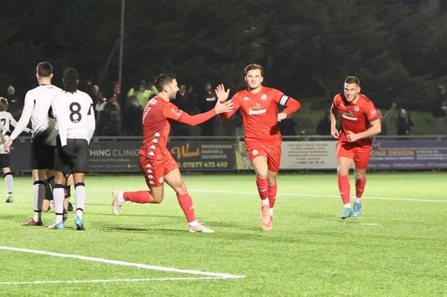 Action from Worthing's 3-1 home loss to Weymouth in National League South