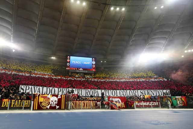 Brighton and Hove Albion have requested ‘immediate action’ from the authorities after items were thrown at their supporters by Roma fans. (Photo by Paolo Bruno/Getty Images)