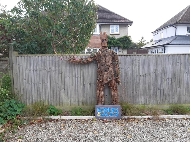 Some of the super scarecrows created for the Ferring Scarecrow Festival 2022, raising money for 1st Ferring Scouting Group. Some have pumpkins displaying a letter, five in North Ferring and nine in South Ferring. Unscramble them to enter the prize draw. Trail maps available at Brown's Natural Pet store.