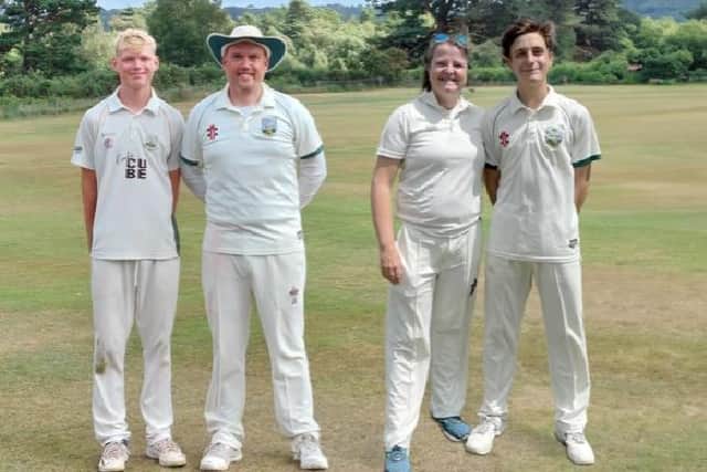 Southwick CC's two family pairings - Adam & Fin Walter played for the 1st XI on the same day mother & son Frances Block & Fin Metcalfe-Martin played for the twos | Picture via Chris Winter of Southwick CC