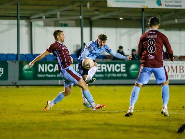 Action from Eastbourne Borough's 2-1 win at Taunton Town in National League South