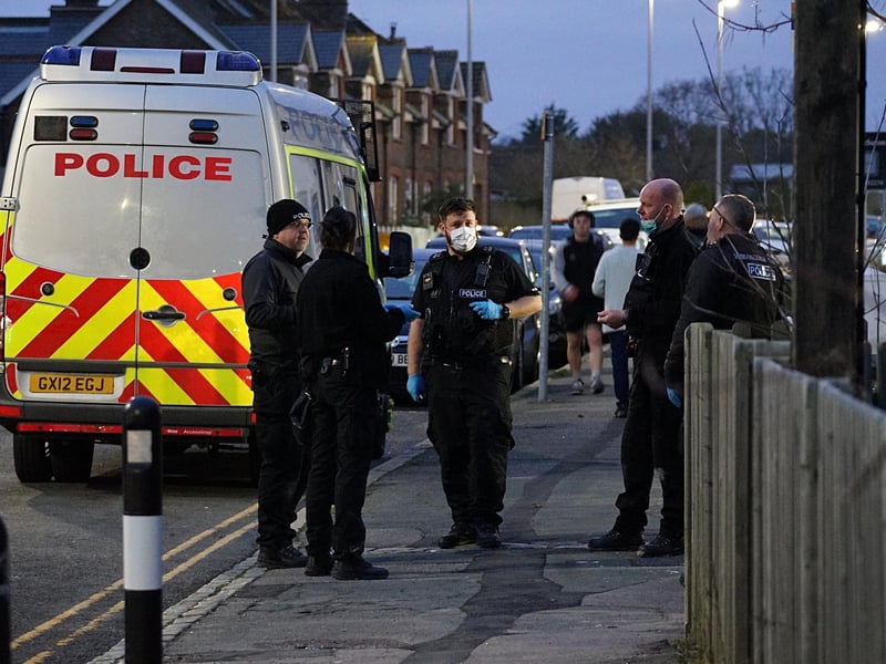 There was a police presence outside a closed pub in Polegate on Friday, December 15