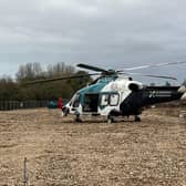 An air ambulance was seen attending an incident at building site in Arundel earlier today. (November 10)
