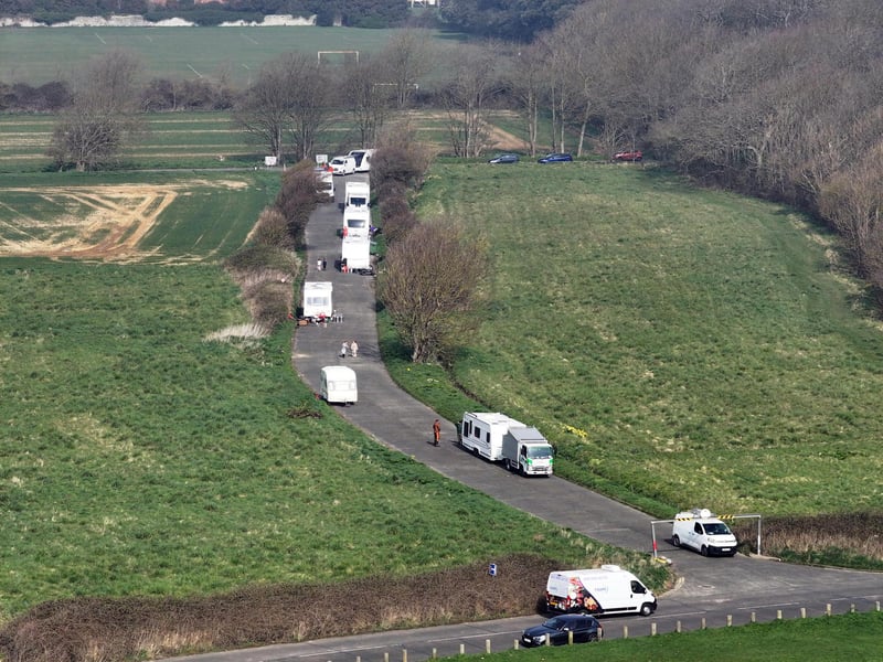 Photos taken on Tuesday (March 25) show more caravans have arrived at the site.