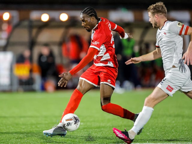Action from Eastbourne Borough's 0-0 draw at Truro City