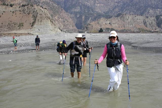 Andy Davies trekking in the Himalayas in 2010