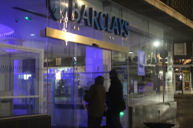 Almost fifty Barclays banks were glued shut in the early hours of this morning by climate activists from Extinction Rebellion, Money Rebellion and other allied groups across the UK - this is the Guildford branch. Picture: Submitted