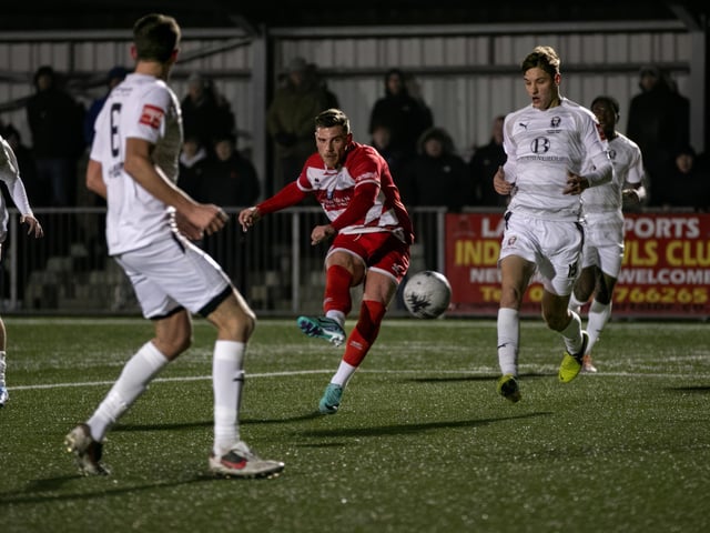 Action from Eastbourne Borough's Sussex Senior Cup quarter-final versus Hastings United
