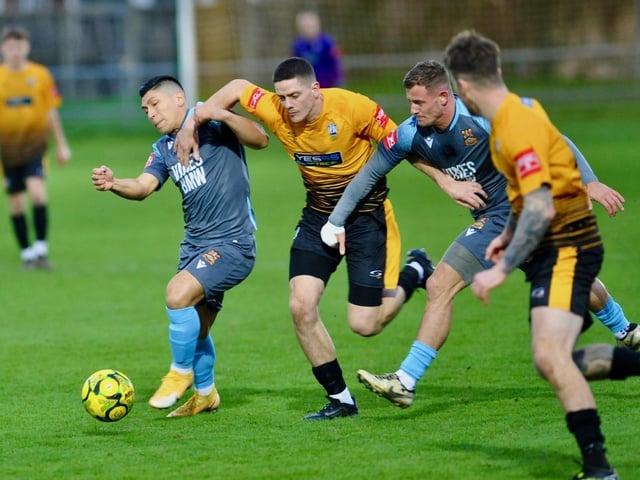 Littlehampton Town and Three Bridges played out a seven-goal thriller at The Sportsfield on Saturday with the home side coming out on top 4-3. Photographer Stephen Goodger was there to catch the action