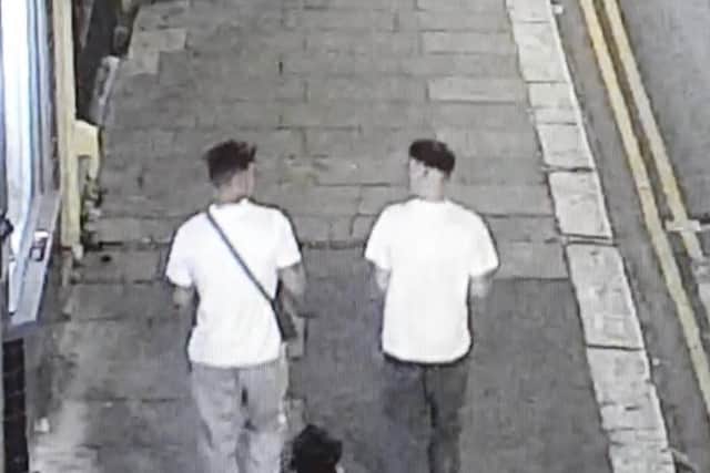 Police have released this image of the two men they would like to speak to. Picture from Sussex Police