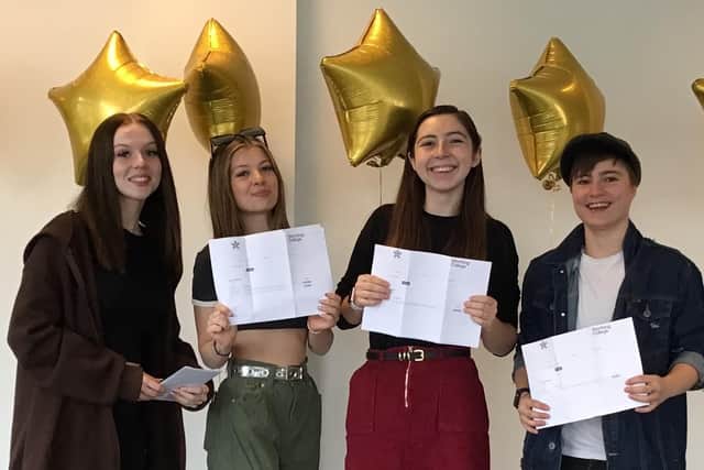 Worthing College students celebrating their A-level success