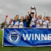 Haywards Heath Town lift the Sussex Girls' Challenge Cup (Under-18s) | Picture: Simon Roe Photography