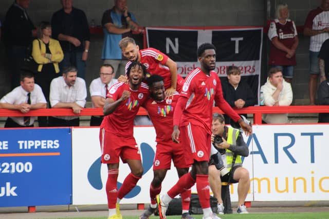 James Balagizi celebrates his first goal