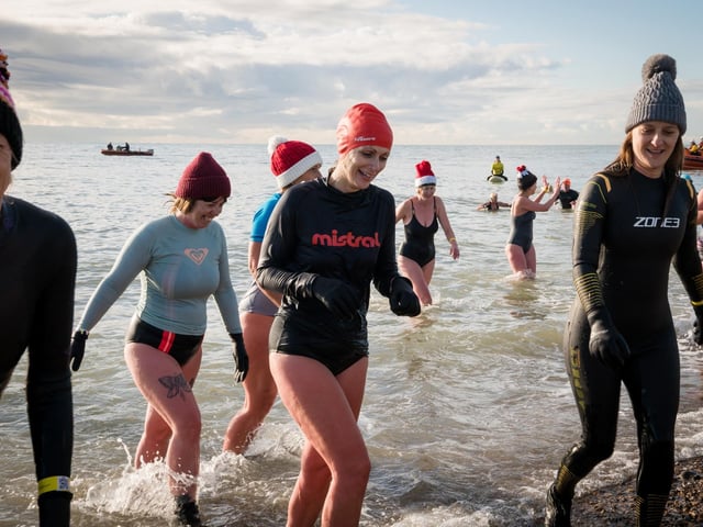 Littlehampton RNLI Lifeboat Station held its first December Dip on Saturday, December 10, 2022, to raise vital funds for the lifesaving work of its volunteer crew