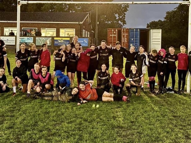 Girls at Burgess Hill RFC get a visit from Harlequins Women
